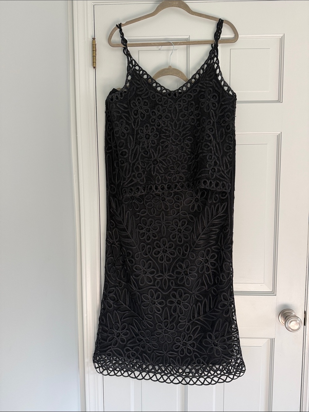 Black 100% Silk Crochet Midi Skirt and Top Large - Picture 2 of 7